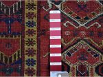 Shahbanu Rugs Midnight Blue Antique Afghan Beshir Geometric Hand Knotted Wool Rug (10'4" x 21'0") - Image 7