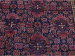 Shahbanu Rugs Midnight Blue Antique Afghan Beshir Geometric Hand Knotted Wool Rug (10'4" x 21'0") - Image 8