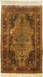 Yilong Carpet 3x5ft Pure Hand Knotted Silk Tapestry Iranian Antique Rug Art Decor Rug