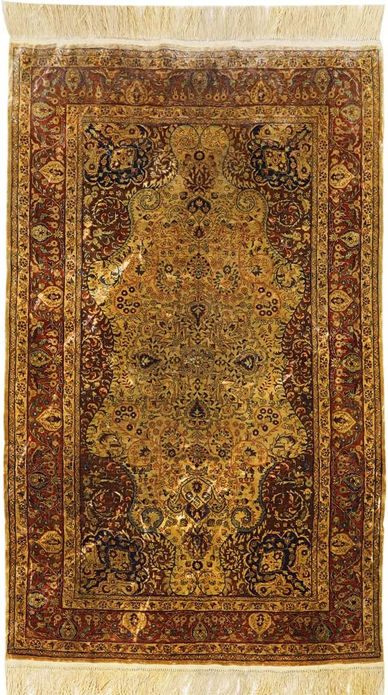251228015332699_1 Yilong Carpet 3x5ft Pure Hand Knotted Silk Tapestry Iranian Antique Rug Art Decor Rug - Image 1