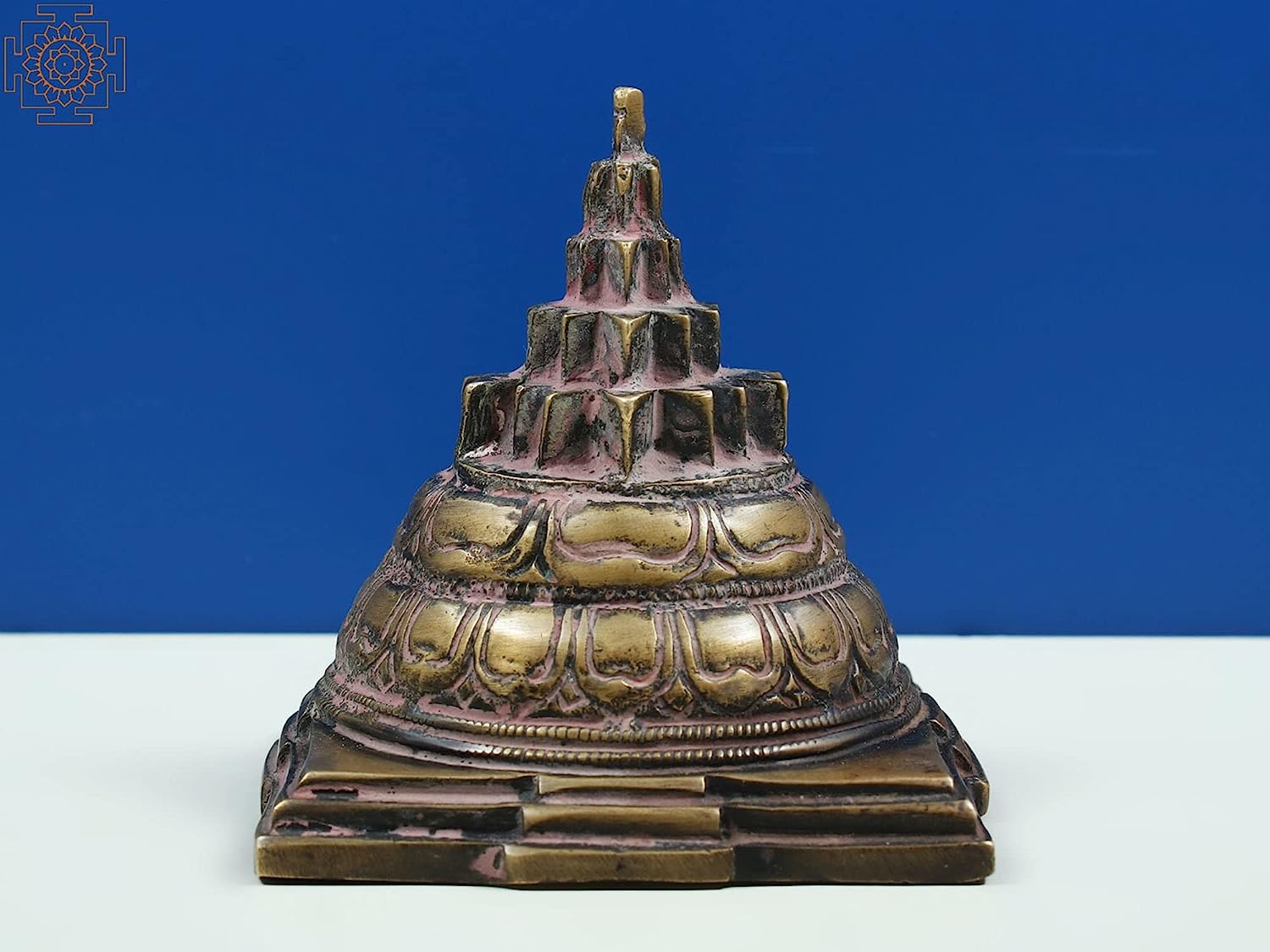 251228015332761_1 3" Shri Yantra with Beads Japa Mala in Brass | Handmade | Made in India - Brass - Color Antique Natutalbrass - Image 1
