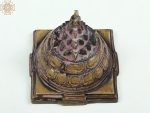 3" Shri Yantra with Beads Japa Mala in Brass | Handmade | Made in India - Brass - Color Antique Natutalbrass - Image 3