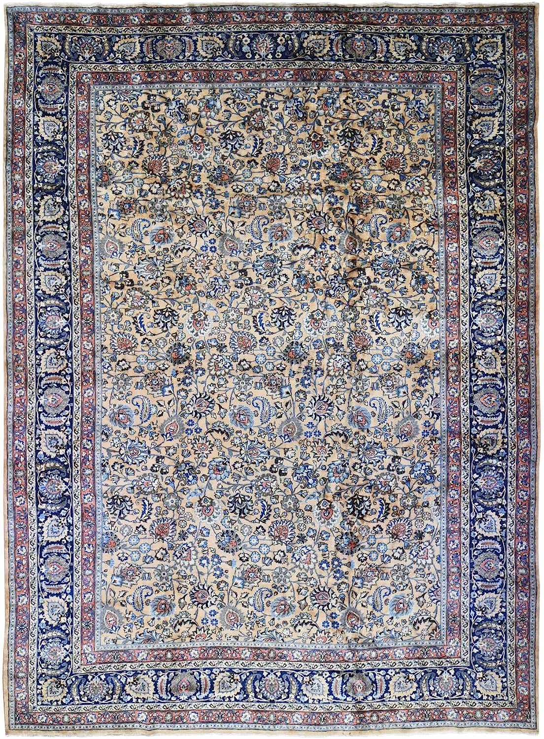 251228015332828_1 Shahbanu Rugs Ivory, Antique Farsian Mashad, Hand Knotted, 100% Wool, Oversized Rug (11'9" x 16'4") - Image 1