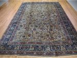 Shahbanu Rugs Ivory, Antique Farsian Mashad, Hand Knotted, 100% Wool, Oversized Rug (11'9" x 16'4") - Image 2