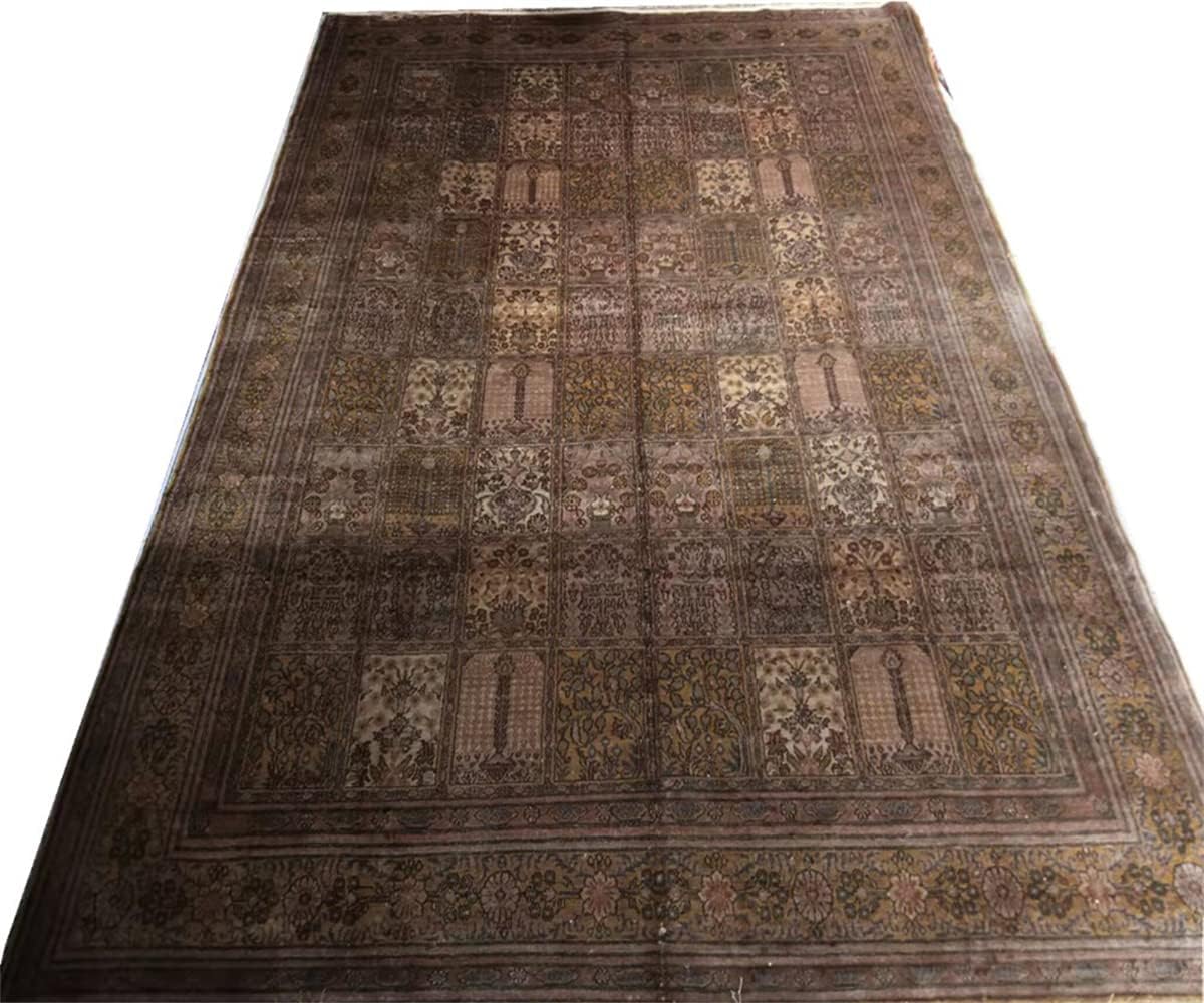 251228015332905_1 9ftx12ft Antique Handmade Silk Carpet, Enjoy and Collect Art Tapestry Arabic Rug - Image 1