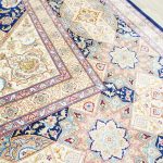 Yilong Silk Rugs Pure Handmade Carpet Large Dome Design Persian Rug Home Decor (10x14ft, Blue&Beige 11) - Image 6