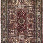Yilong Carpet 1x1.5ft 1000 Lines High Density Handwoven Silk Persian Area Rug High-end Floral Vintage Carpets (Ivory&red)
