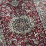 Yilong Carpet 1x1.5ft 1000 Lines High Density Handwoven Silk Persian Area Rug High-end Floral Vintage Carpets (Ivory&red) - Image 3