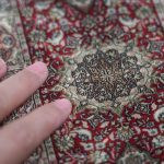 Yilong Carpet 1x1.5ft 1000 Lines High Density Handwoven Silk Persian Area Rug High-end Floral Vintage Carpets (Ivory&red) - Image 4