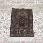 Yilong Carpet 1x1.5ft 1000 Lines High Density Handwoven Silk Persian Area Rug High-end Floral Vintage Carpets (Ivory&red) - Image 8