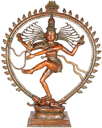 251228015333293_1 Exoticindia Super Large Size Nataraja, Green Gold Antique - Image 1