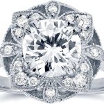 Kobelli Antique Style Floral Diamond Engagement Ring 1 1/4 CTW in 14k White Gold