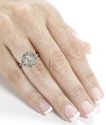 Kobelli Antique Style Floral Diamond Engagement Ring 1 1/4 CTW in 14k White Gold - Image 3