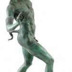 Kunst & Ambiente Antique Bronze Figure - Fauno Danzante - Dancing Faun of Pompeii - Signed