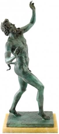 251228015333789_1 Kunst & Ambiente Antique Bronze Figure - Fauno Danzante - Dancing Faun of Pompeii - Signed - Image 1
