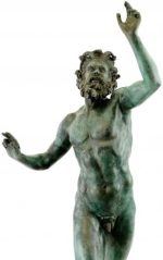 Kunst & Ambiente Antique Bronze Figure - Fauno Danzante - Dancing Faun of Pompeii - Signed - Image 4