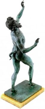 Kunst & Ambiente Antique Bronze Figure - Fauno Danzante - Dancing Faun of Pompeii - Signed - Image 5