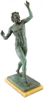 Kunst & Ambiente Antique Bronze Figure - Fauno Danzante - Dancing Faun of Pompeii - Signed - Image 6