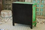 Antique Indian Brass Work Hand Carved Solid Wooden Cabinet Greenwash, Cabinet Storage Units Indian Solid Wood,Living Room Bedroom Furniture,Modern Cabinet - Image 4
