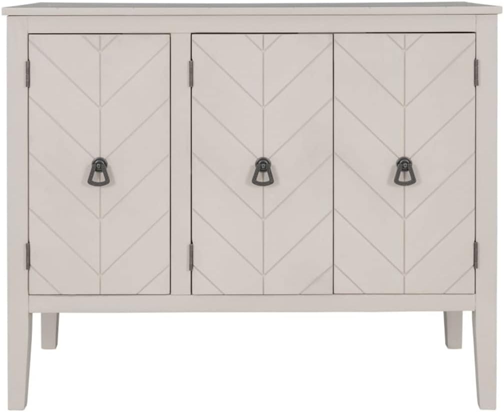 251228015337541_1 BOGE Buffet Sideboard Wooden Cabinet with Adjustable Shelves for Entryway Living Room Bedroom Antique Gray Sideboard - Image 1
