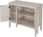 BOGE Buffet Sideboard Wooden Cabinet with Adjustable Shelves for Entryway Living Room Bedroom Antique Gray Sideboard - Image 6