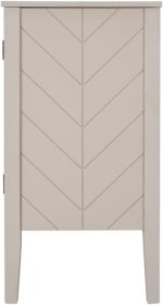 BOGE Buffet Sideboard Wooden Cabinet with Adjustable Shelves for Entryway Living Room Bedroom Antique Gray Sideboard - Image 7