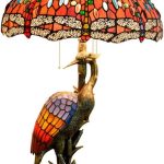 Handmade Stained Glass Table Lamp 18" Tiffany Style Large Table Lamp Dark Red Crimson Dragonfly Desk Lamp Creative Antique Light Base for Living Room Study Bedroom Table Lamp (Color : Male)