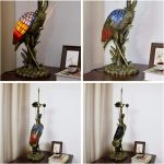 Handmade Stained Glass Table Lamp 18" Tiffany Style Large Table Lamp Dark Red Crimson Dragonfly Desk Lamp Creative Antique Light Base for Living Room Study Bedroom Table Lamp (Color : Male) - Image 6