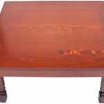 LIRUXUN Folding Table Antique Furniture Living Room Low Wood Coffee Table Rectangle Traditional Table Wooden (Color : White-Patch Five-Pointed star4, Size : 81x81x31.5cm)
