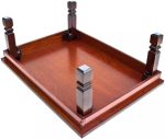 LIRUXUN Folding Table Antique Furniture Living Room Low Wood Coffee Table Rectangle Traditional Table Wooden (Color : White-Patch Five-Pointed star4, Size : 81x81x31.5cm) - Image 4