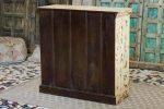 Antique Indian Brass Work Hand Carved Solid Wooden Cabinet Whitewash/Blue, Cabinet Storage Units Indian Solid Wood,Living Room Bedroom Furniture,Modern Cabinet - Image 4