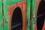 Antique Indian Brass Work Hand Carved Solid Wooden Sideboard Greenwash Mango Wood Indian Arched Sideboard Cabinet Storage Units Indian Solid Wood Finish,Living Room Bedroom Furniture,Modern Sideboard - Image 3