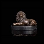 XXXDXDP Bronze Sculpture Lying Lion Statue Figurine Antique Wildlife Metal Art for Home Decoration - Image 3