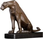 XXXDXDP Sculpture Bronze Abstract Leopard Statue Animal Figurine Antique Cheetah Artwork for Office Desktop Decor