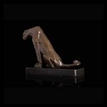 XXXDXDP Sculpture Bronze Abstract Leopard Statue Animal Figurine Antique Cheetah Artwork for Office Desktop Decor - Image 4