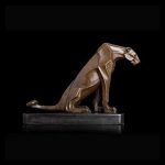 XXXDXDP Sculpture Bronze Abstract Leopard Statue Animal Figurine Antique Cheetah Artwork for Office Desktop Decor - Image 5