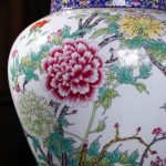 RENSLAT Jingdezhen Ceramic Antique Peony Pastel Tank Storage Tank with Cover Domestic Chinese Living Room Decoration - Image 4
