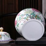 RENSLAT Jingdezhen Ceramic Antique Peony Pastel Tank Storage Tank with Cover Domestic Chinese Living Room Decoration - Image 5