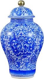 RENSLAT Ceramics Antique Hand Painted Glazed Blue Colored General Pot Ancient Shelf Decoration