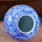 RENSLAT Ceramics Antique Hand Painted Glazed Blue Colored General Pot Ancient Shelf Decoration - Image 3