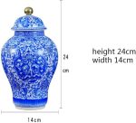 RENSLAT Ceramics Antique Hand Painted Glazed Blue Colored General Pot Ancient Shelf Decoration - Image 5