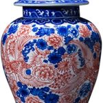 RENSLAT Jingdezhen Porcelain Antique Jar Blue and White Glaze Red General Tank Glaze