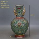 MJWDP Pink Enamel Painted Vase Binaural Imitation Home Collection Handmade Antique Porcelain - Image 2