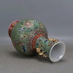 MJWDP Pink Enamel Painted Vase Binaural Imitation Home Collection Handmade Antique Porcelain - Image 3