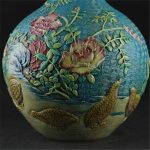MJWDP Classic Green Ceramic Vase Embossment Antique Porcelain Flower Vase for Decoration - Image 5