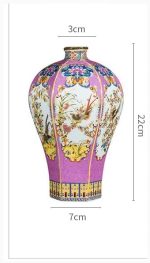 ZSEDP Ceramic Vase Ornaments Antique Enamel Porcelain Hexagonal Red Vase Gift Classical Home - Image 5
