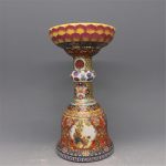 ZSEDP Jingdezhen Enamel Flower Pattern Candlestick Jingdezhen Old Antique Porcelain Ornaments