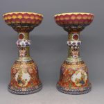 ZSEDP Jingdezhen Enamel Flower Pattern Candlestick Jingdezhen Old Antique Porcelain Ornaments - Image 4