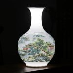 ZSEDP Antique Jingdezhen Vase with Flowers and Landscape Patterns Ceramic Table Vase Porcelain Decorative Vase - Image 2
