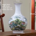 ZSEDP Antique Jingdezhen Vase with Flowers and Landscape Patterns Ceramic Table Vase Porcelain Decorative Vase - Image 4